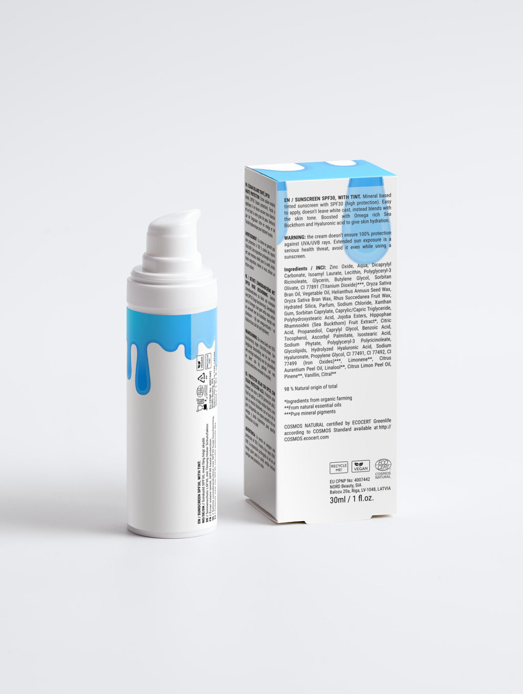 Sunscreen SPF30, with tint